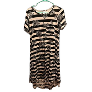 LulaRoe Striped Floral Dress